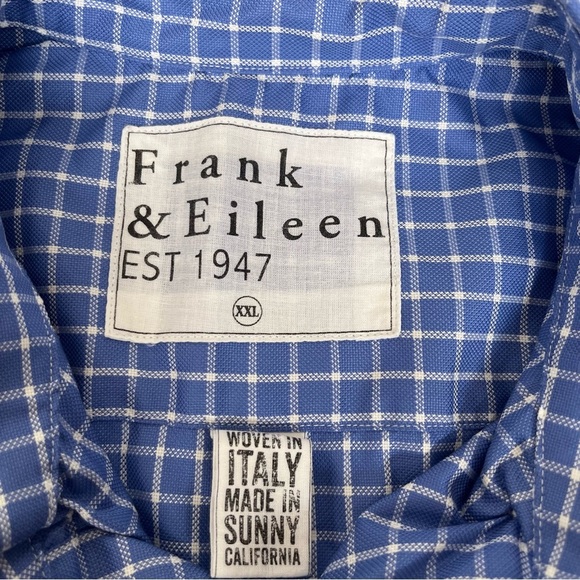 Frank & Eileen Men's Blue White Checkered Plaid Button Up Shirt Size XXL - Picture 5 of 6